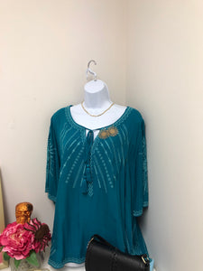 Teal Boho top