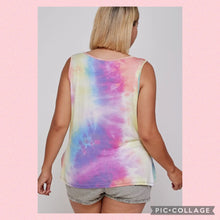 Plus size studded Tie Dye tank