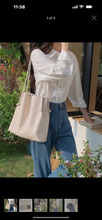 Woven ivory shoulder bag