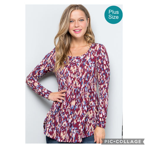 Plus Size Splash multi print top